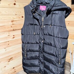 Black Puffer Vest for Women long